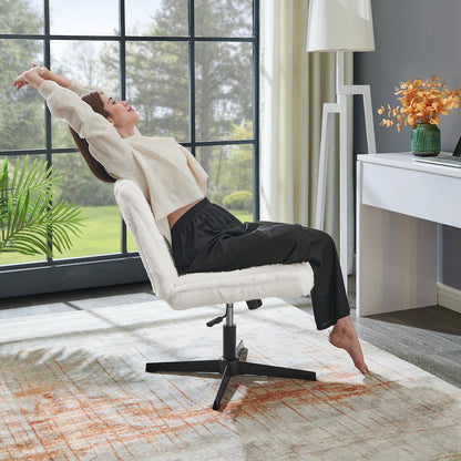 Blynn Adjustable Swivel Criss Cross Chair, Office Chair Vanity Chair