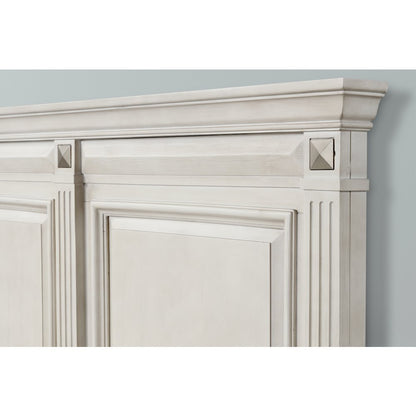 Renova Distressed Parchment Wood Panel Bed, Queen
