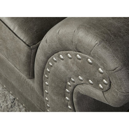 Leinster Faux Leather Upholstered Nailhead Sofa, Loveseat, and Chair Set