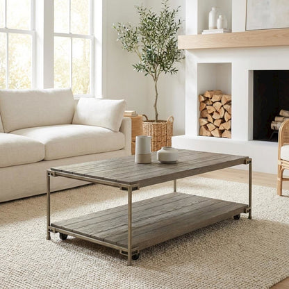 Aged Graphite 3-Piece Living Room Table Set with Coffee and Chairside Tables