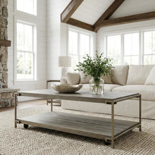 Aged Graphite 3-Piece Living Room Table Set with Coffee and Chairside Tables