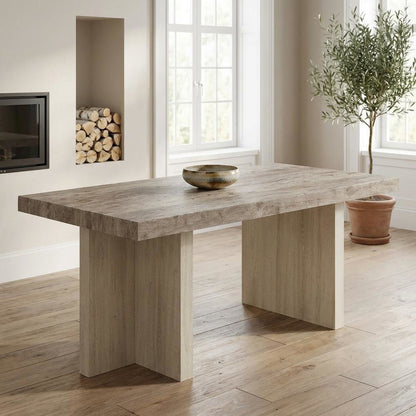 Contemporary Multi-Color Coffee Table with Sturdy Top and Weathered Finish