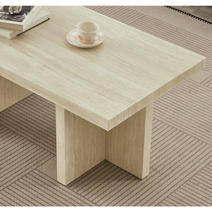 Mchome Contemporary Coffee Table, Faux Marble