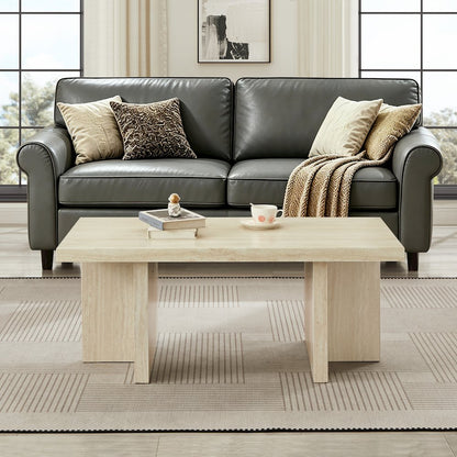 Mchome Contemporary Coffee Table, Faux Marble