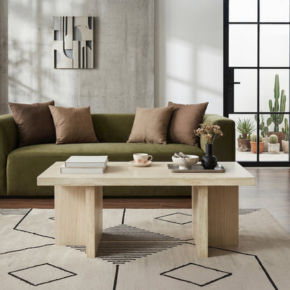 Mchome Contemporary Coffee Table, Faux Marble