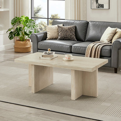 Mchome Contemporary Coffee Table, Faux Marble