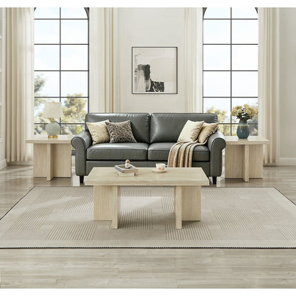 Mchome 3-Piece Coffee Table Set, Coffee Table and Two End Tables, Faux Marble