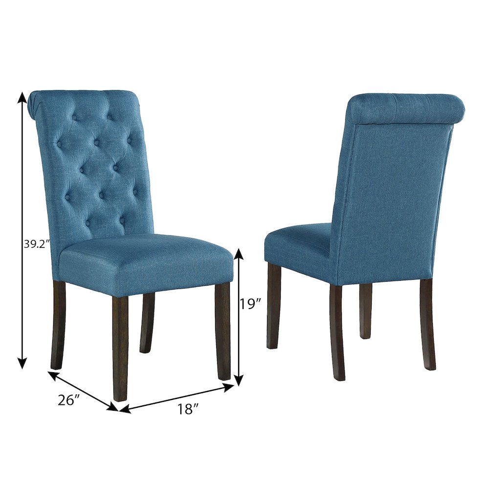 Ashford 7-Pc Dining Set, Hairpin Dining Table with 6 Chairs, Blue