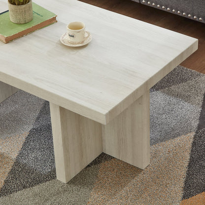 Mchome Contemporary Coffee Table, White Finish