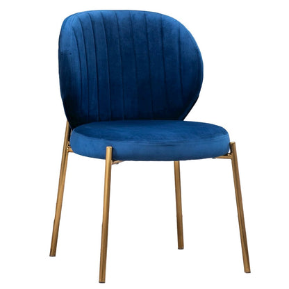 Amoa Contemporary Velvet Upholstery Dining Chair, Blue, Set of 2