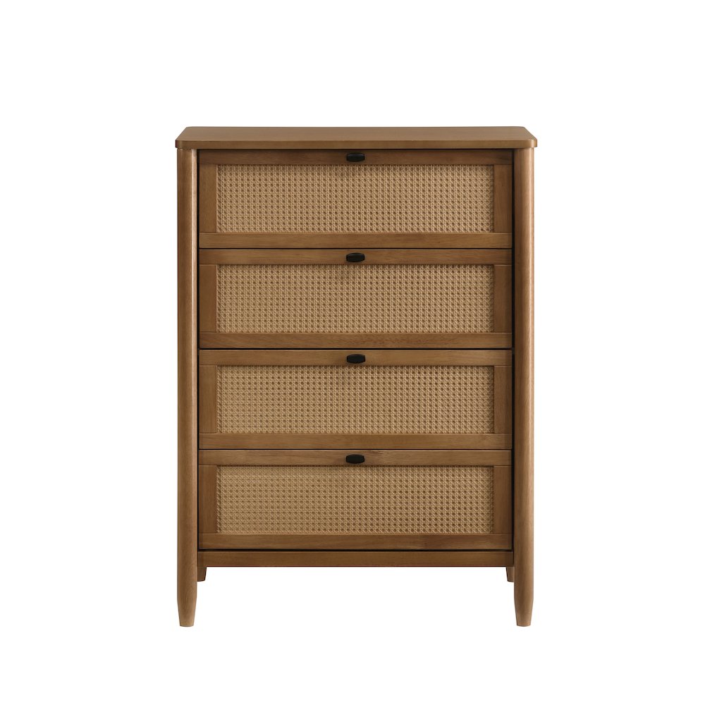 Vichy Wood and Rattan 5-Drawer Chest