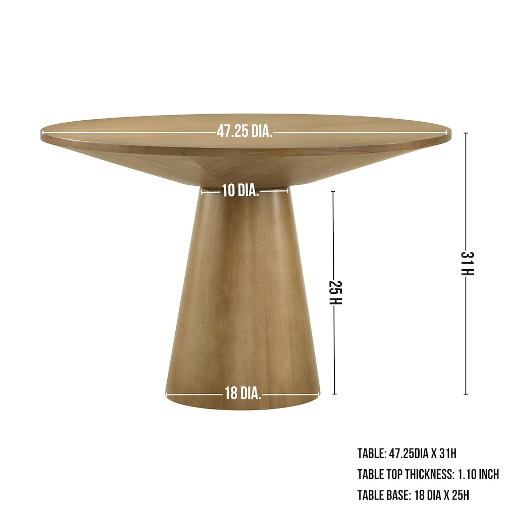 Rocco 48" Pedestal Dining Table