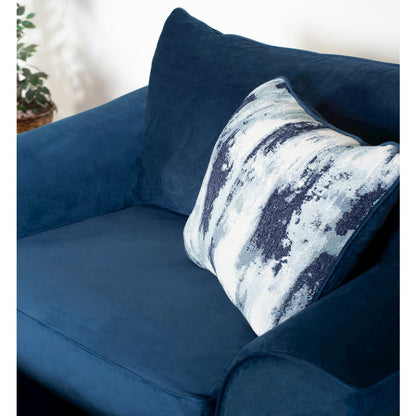 Camero Fabric Pillowback Chair in Navy Blue