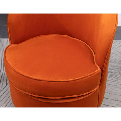 Wania Contemporary Velvet Swivel Chair, Orange