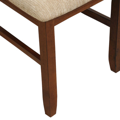 5-Piece Dining Set, Extendable Trestle Dining Table with 4 Chairs, Dark Hazelnut