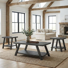 Charcoal Replicated Wood Coffee Table with Shelving and Modern Design