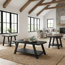 Black Contemporary Wood Replica Shelf Coffee Table with Sturdy Design