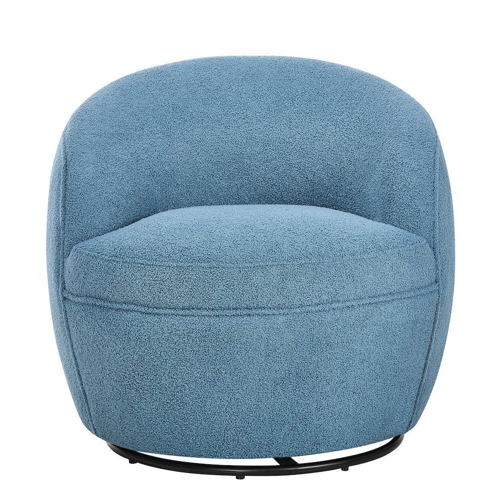 Galleria 360 Swivel Teddy Sherpa Barrel Chair, Blue