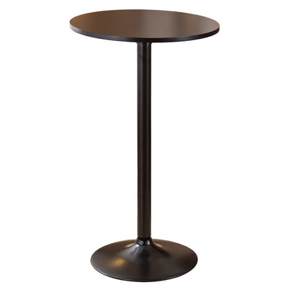 Belham Black Round Top with Black Leg And Base Metal Bar Table