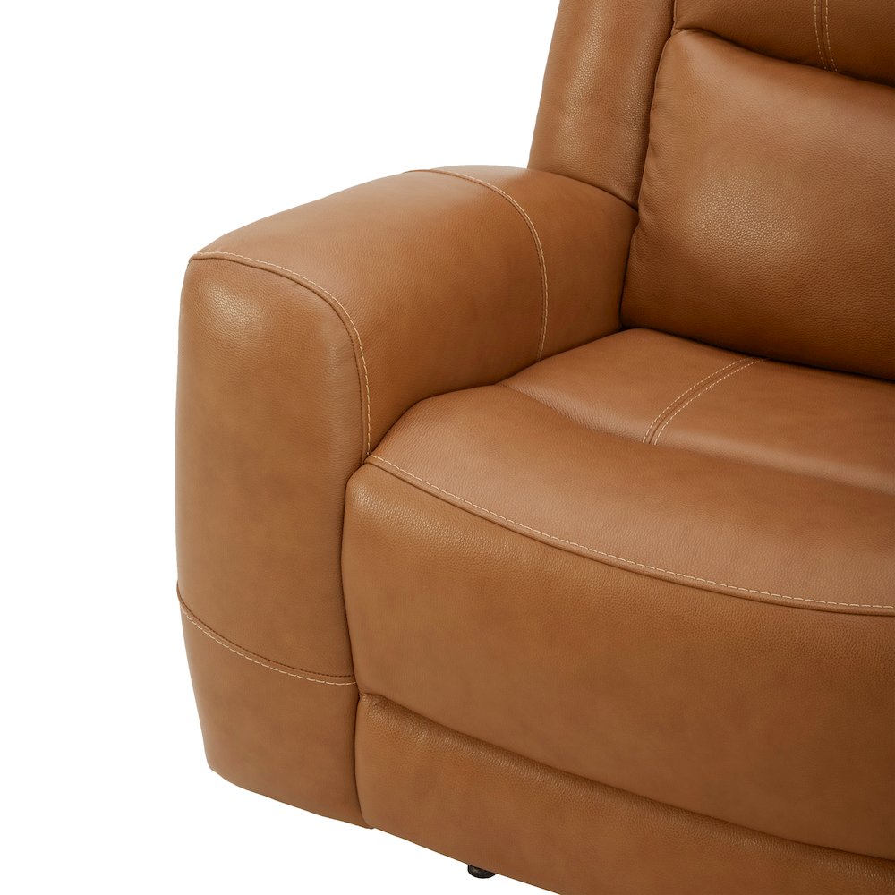Cozura Leather Power Dual Reclining Sofa, Silverado Butternut
