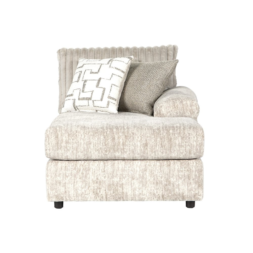 Nason Wide Wale Corduroy Sofa Chaise with Armchair, Parchment