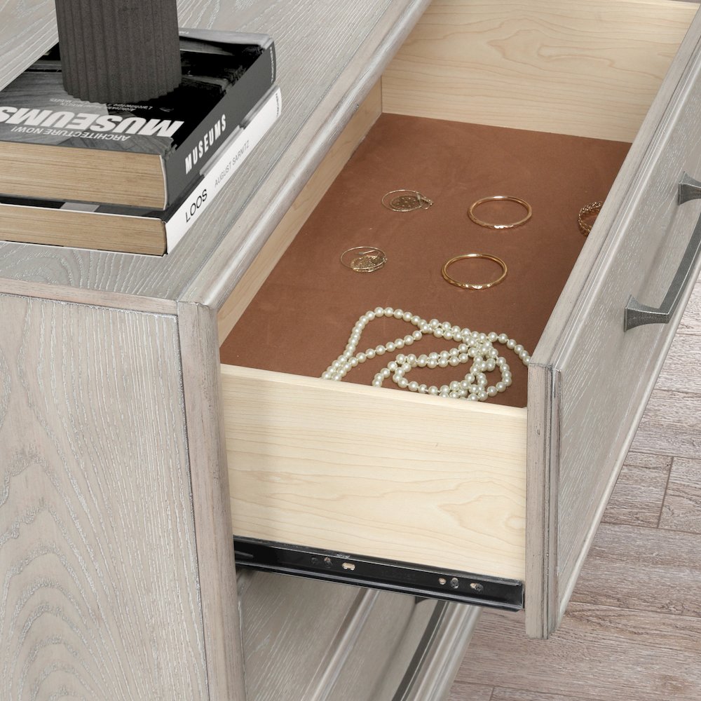 Seluna 5-Drawer Bedroom Chest, Gray Oak Finish