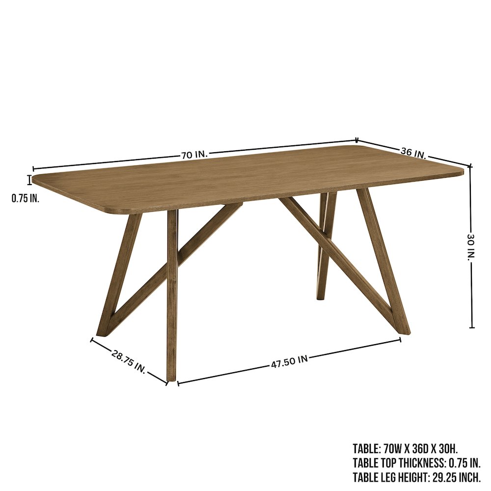Axler 5-Piece Dining Set,Tripod-Cross DiningTable with 4Stylish Chairs,Light Oak