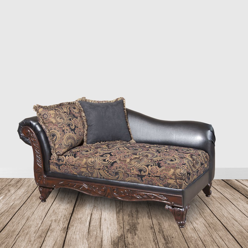 San Marino 2-Tone Chocolate Microfiber Chaise, Made in USA
