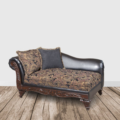 San Marino 2-Tone Chocolate Microfiber Chaise, Made in USA