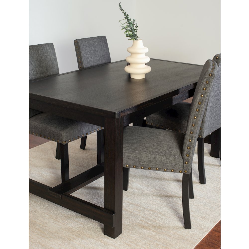 6-Piece Dining Set, Dining Table with 4 Stylish Chairs and a Bench, Gray