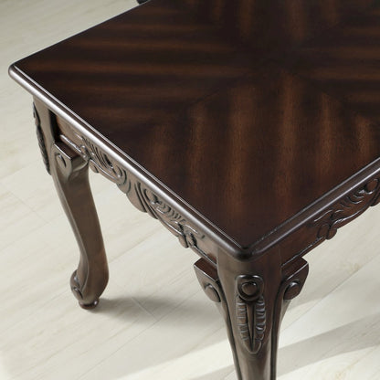 Blush Traditional Ornate Detailing Dark Cherry Finish Wood Coffee Table