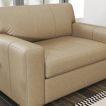 Sakan Leather Upholstered 2-Piece Living Room Set, Cutler Chair and Ottoman