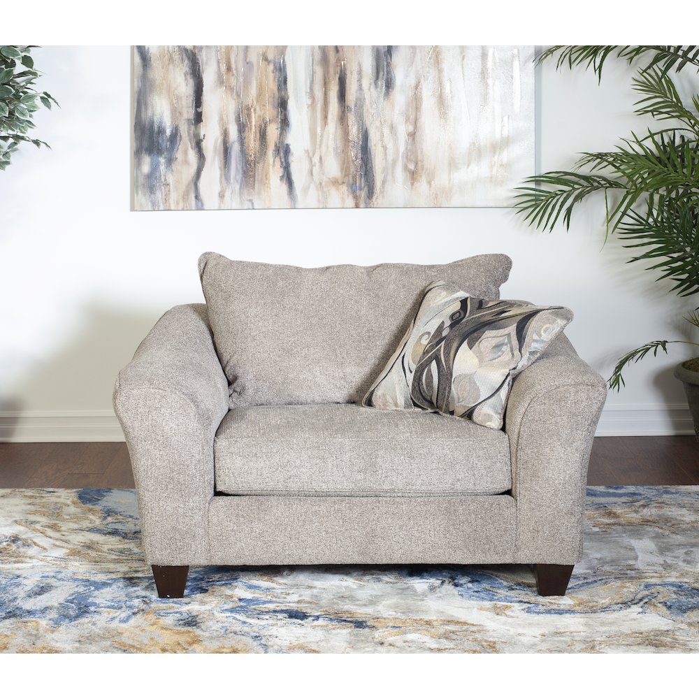 Camero Platinum Fabric Pillowback Accent Chair