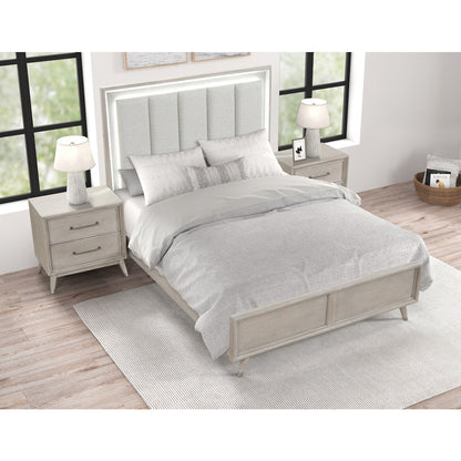 Seluna 5-Piece Bedroom Set with Touch LED Lighting, Gray Oak Finish, Queen