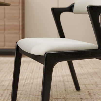 Modern 7-Piece Dining Set, Walnut Finished Dining Table with 6 Black Chairs