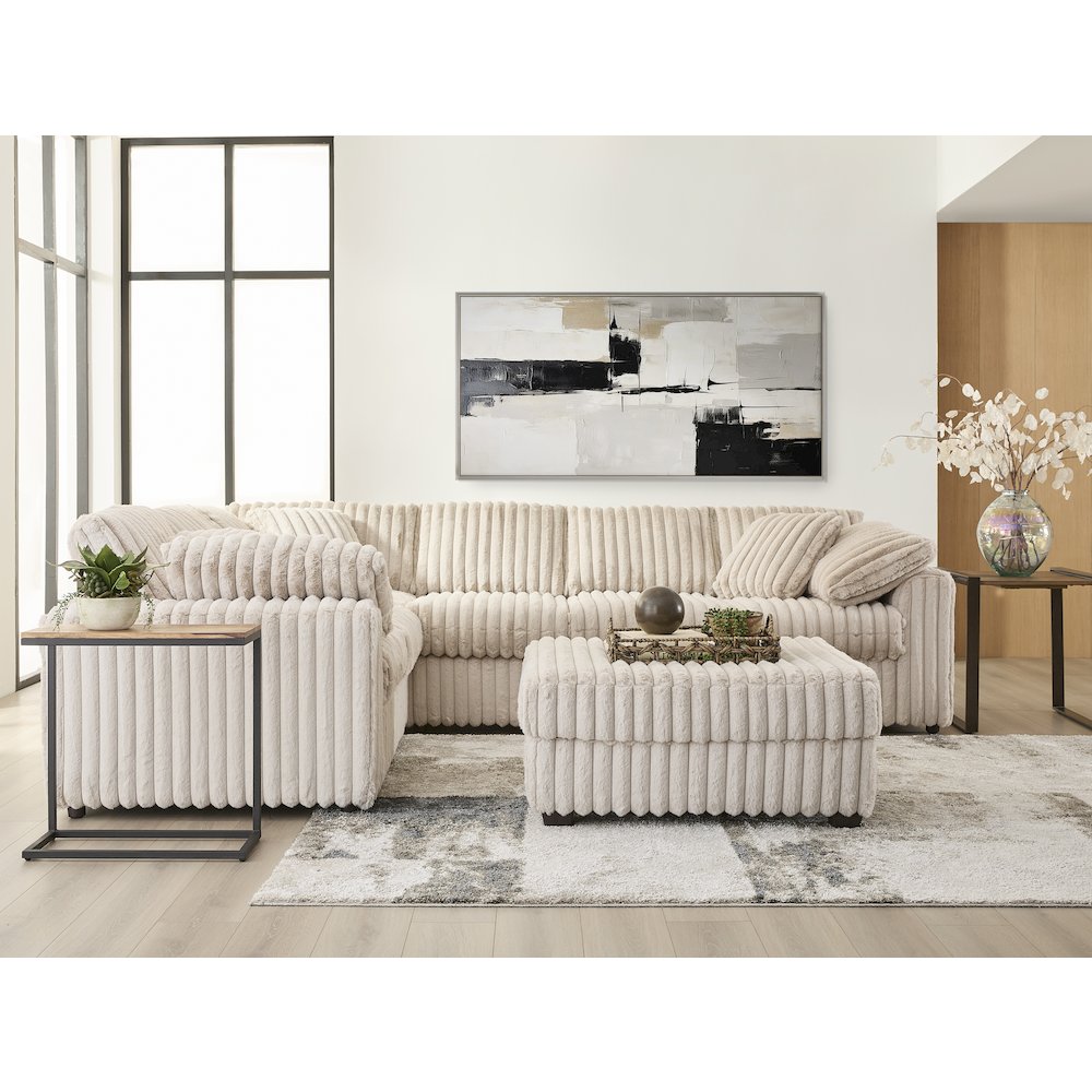 Belvoir 2-PC Living Room Set, L-shape Sectional and Accent Ottoman