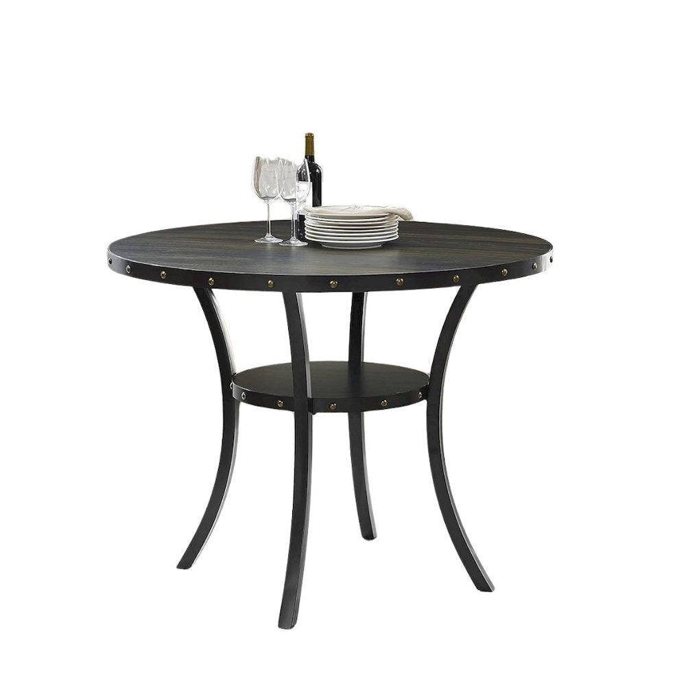 Blue Counter Height Dining Table Set with Tall Chairs, 5-Piece
