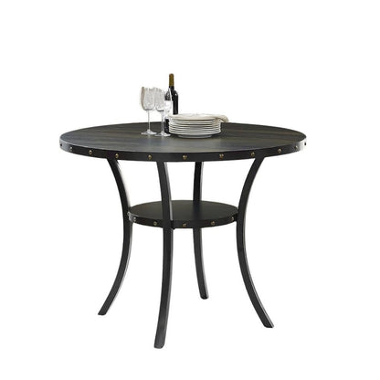 Blue Counter Height Dining Table Set with Tall Chairs, 5-Piece