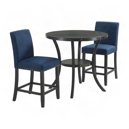FurniFact Bistro Set with MDF Top and Metal-Frame Base