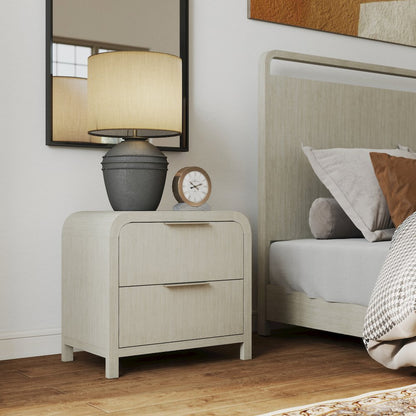 Tavari 3-PC Bedroom Set with Panel Bed and Two Nightstands in Light Gray, Queen