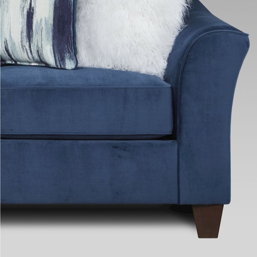Camero Fabric Pillowback 3-Piece Sofa Set in Navy Blue