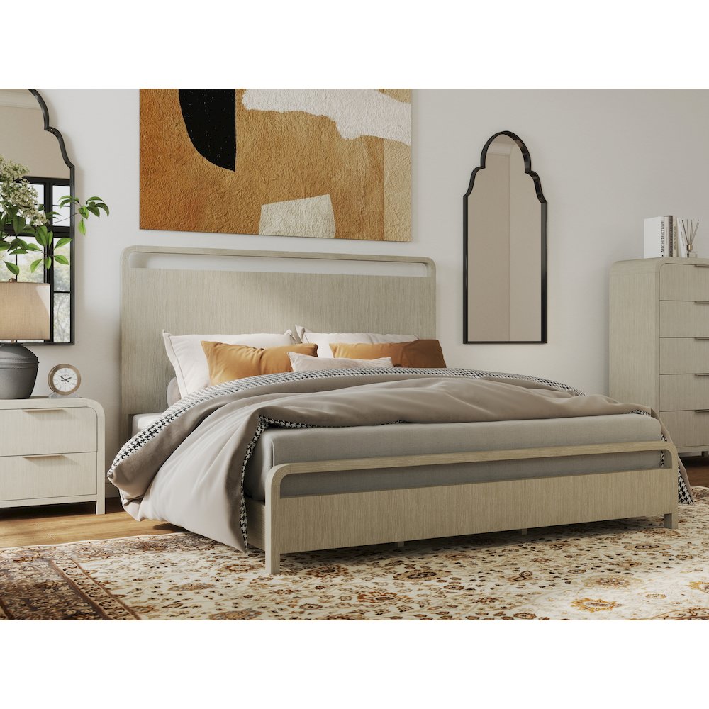 Tavari 5-PC King Bedroom Set, Dresser, Mirror, Nightstand, Chest, Light Gray