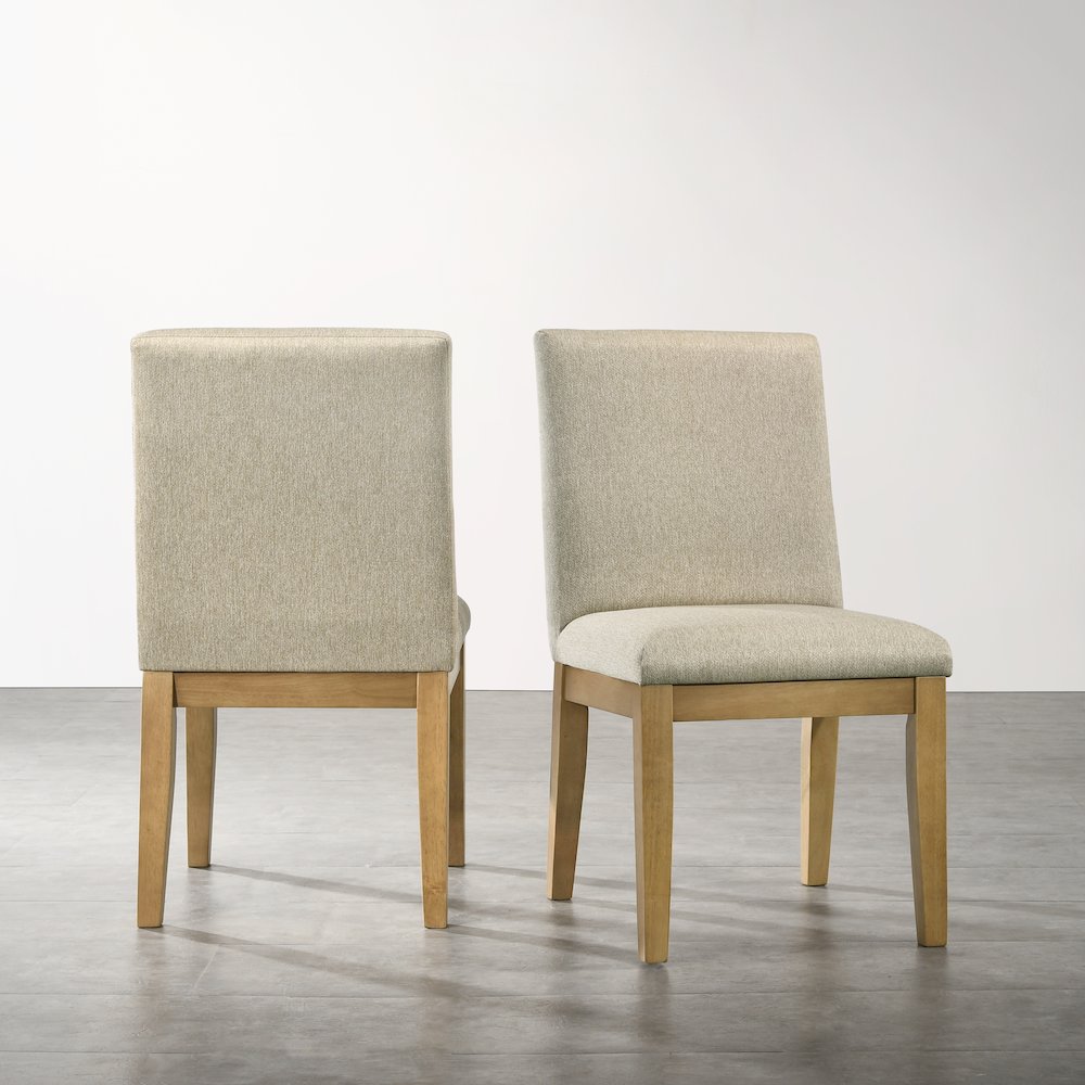 Rocco Contemporary Solid Wood Dining Chairs, Set of 2, Driftwood