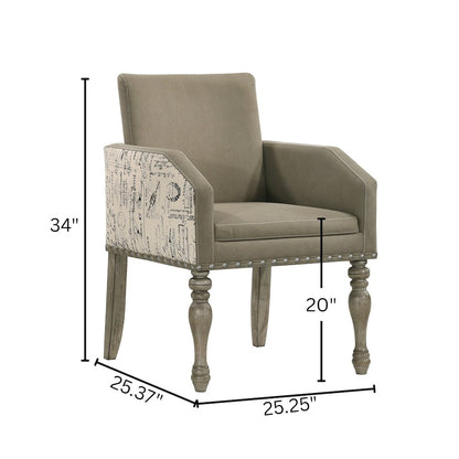 9-Piece Extendable Table with Nailhead Armchairs Dining Set, Driftwood