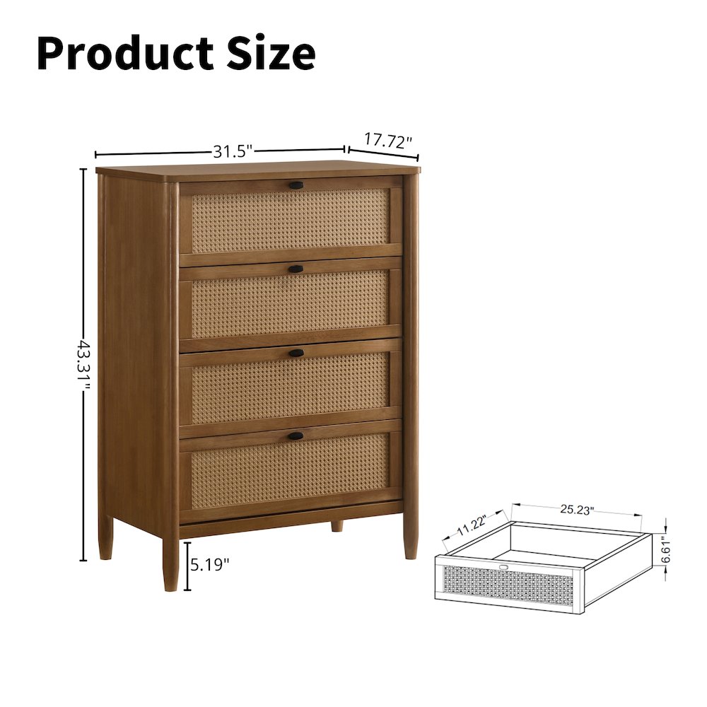 Vichy 6-Piece Rubberwood Bedroom Set, King