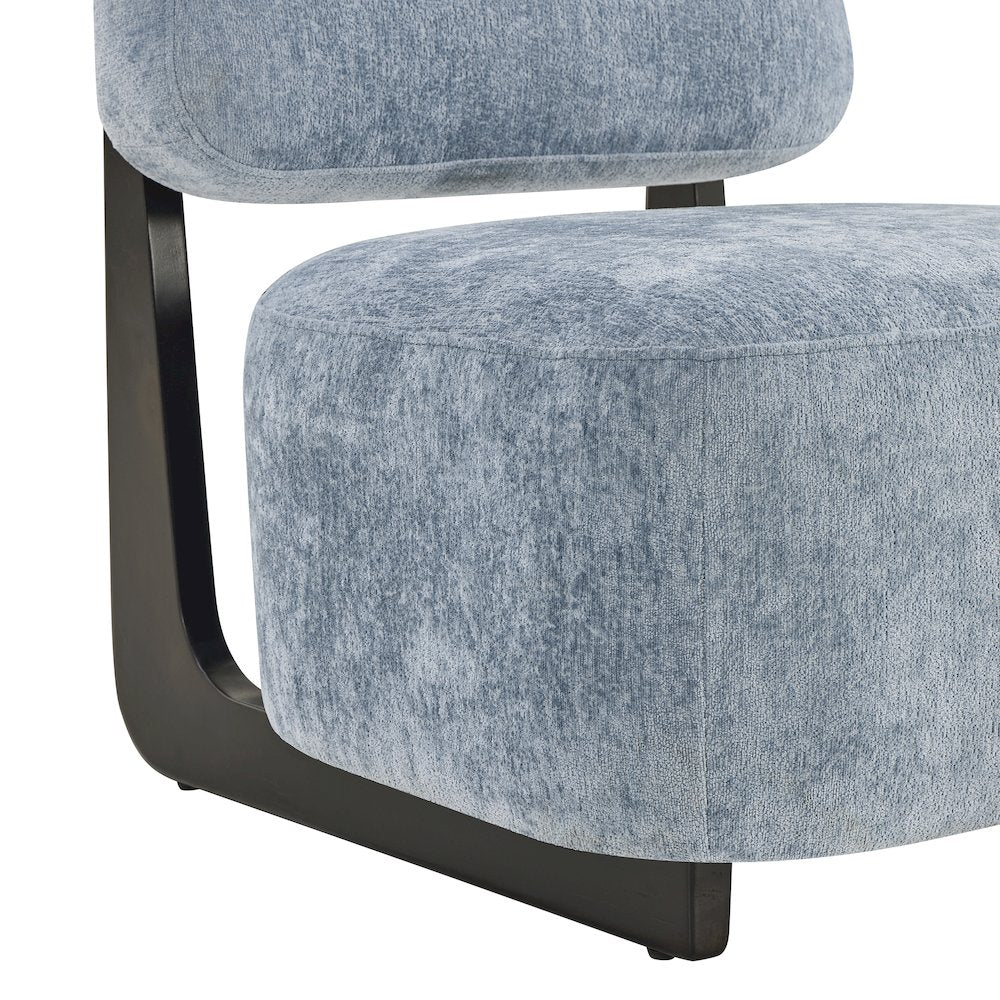 Solara Modern Accent Chair with Solid Wood Frame, Blue