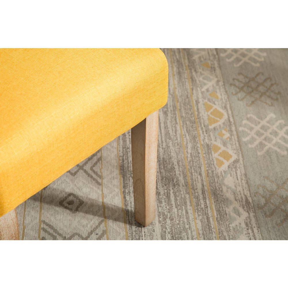 Habit Solid Wood Tufted Parsons Yellow Dining Chair, Set of 2