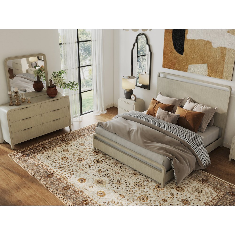 Tavari 5-PC Bedroom Set in Light Gray, Queen