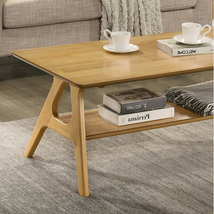 3-Piece Coffee Table Set, Coffee Table and Two End Tables, Natural Oak Finish