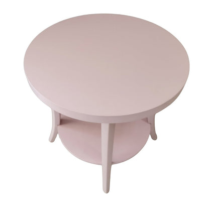 Perth Round End Table with Shelf, Pink